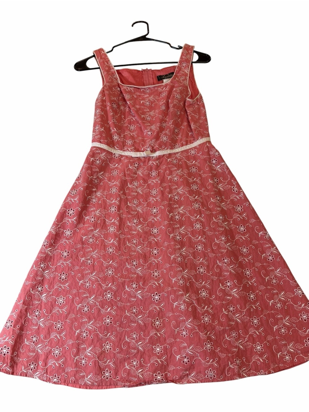 City Triangles Coral Embroidered A-Line Sundress